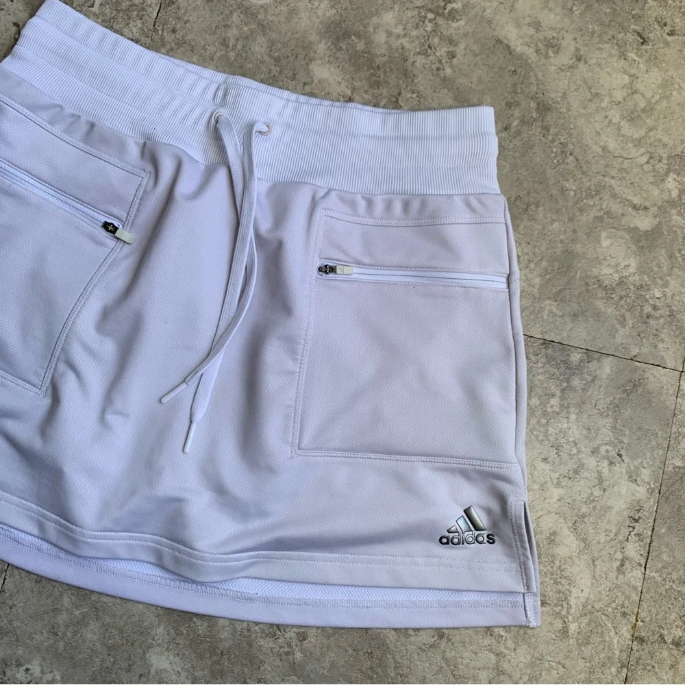 adidas Drawstring Athletic Skort with Zip Pockets - Picture 2 of 10